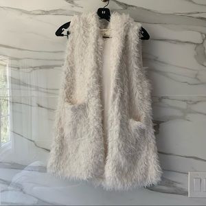 long hooded sleeveless fur vest